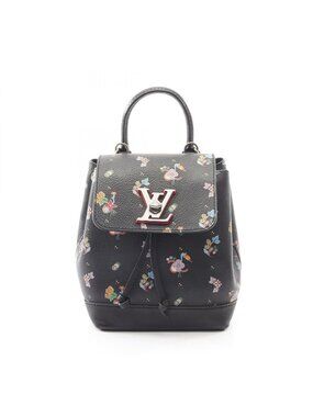 Louis Vuitton Backpack Lockme Mini Noir Floral Print Leather